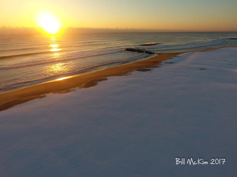 Sunday's Snow covered beaches Jersey Shore Belmar Avon By The Sea