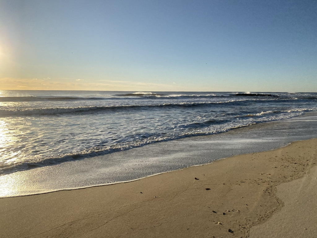 West wind waves blowing BELMAR beach