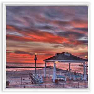 Avon Pink Sky Small Bill McKim Photography -Jersey Shore whale watch tours 1.25 inch White 20x20 inch