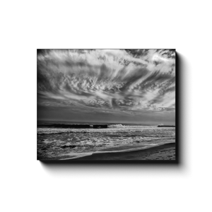 Black and White Clouds over the Jersey Shore Bill McKim Photography -Jersey Shore whale watch tours Black Wrap 1.25 inch 16x20 inch