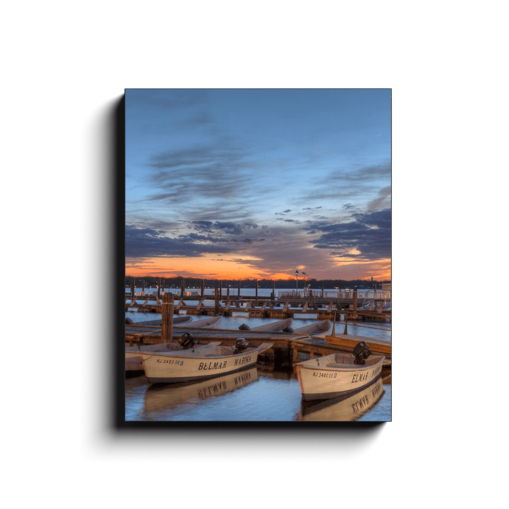 Blue sky Marina Belmar NJ 2011 artwork print Bill McKim Photography -Jersey Shore whale watch tours Black Wrap 1.25 inch 16x20 inch