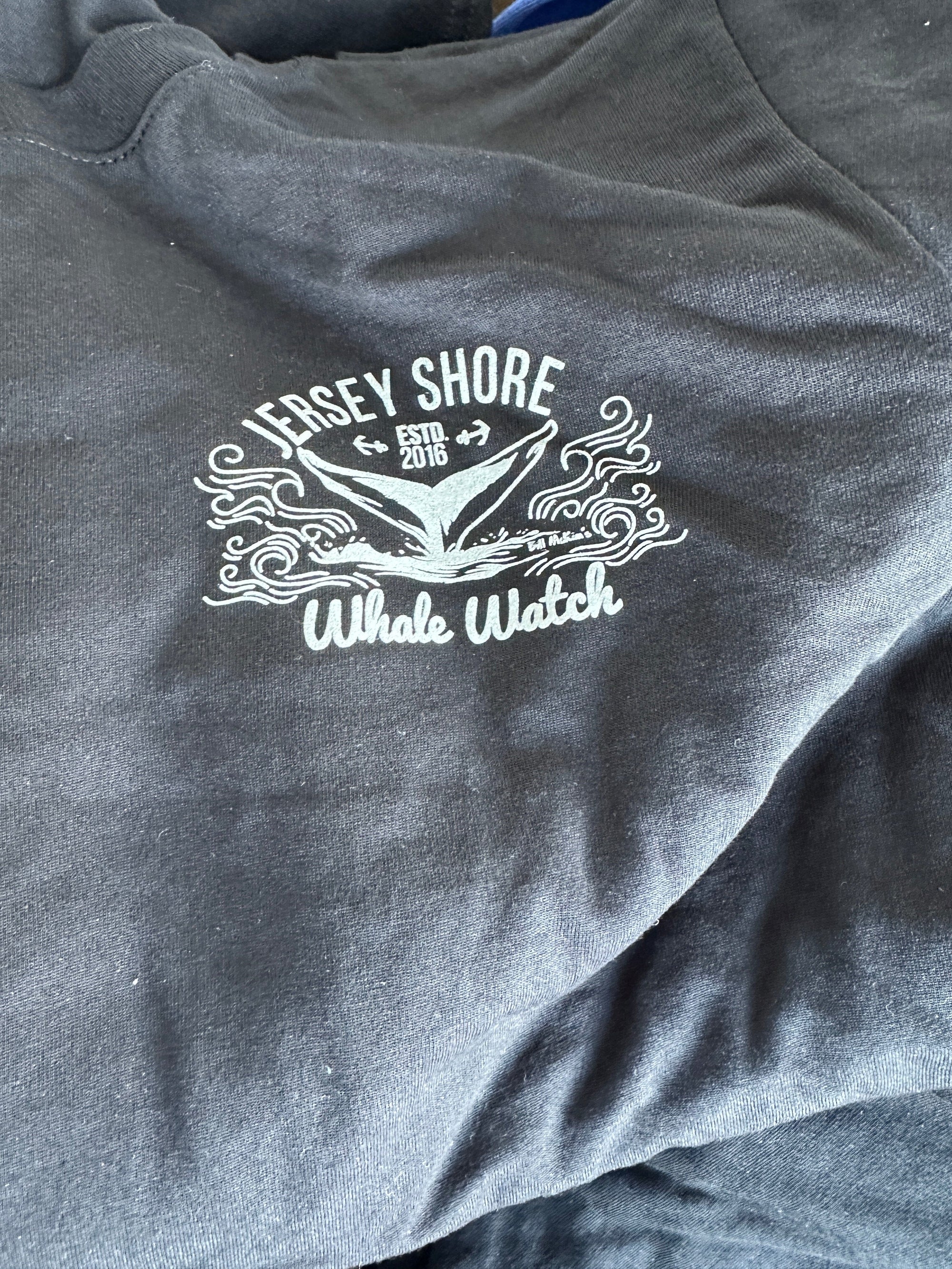 Est. 2016 Design Jersey Shore Whale Watch Sweatshirt printed both sides Bill McKim Photography 