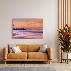 Fisherman at Shark River Inlet 2012 "Sorbet Sunrise" Bill McKim Photography -Jersey Shore whale watch tours Image Wrap 1.25 inch 40x60 inch