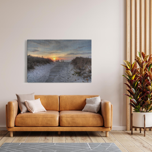 Jersey beach path artwork Bill McKim Photography -Jersey Shore whale watch tours Image Wrap 1.25 inch 40x60 inch