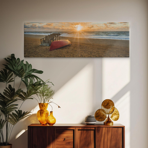 Jersey Lifeguard Chair Sunrise Canvas Gallery Wrap Bill McKim Photography -Jersey Shore whale watch tours 