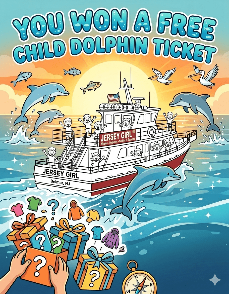 Jersey Shore Kids Mystery Bag + FREE Dolphin Ticket Bill McKim Photography -Jersey Shore whale watch tours 