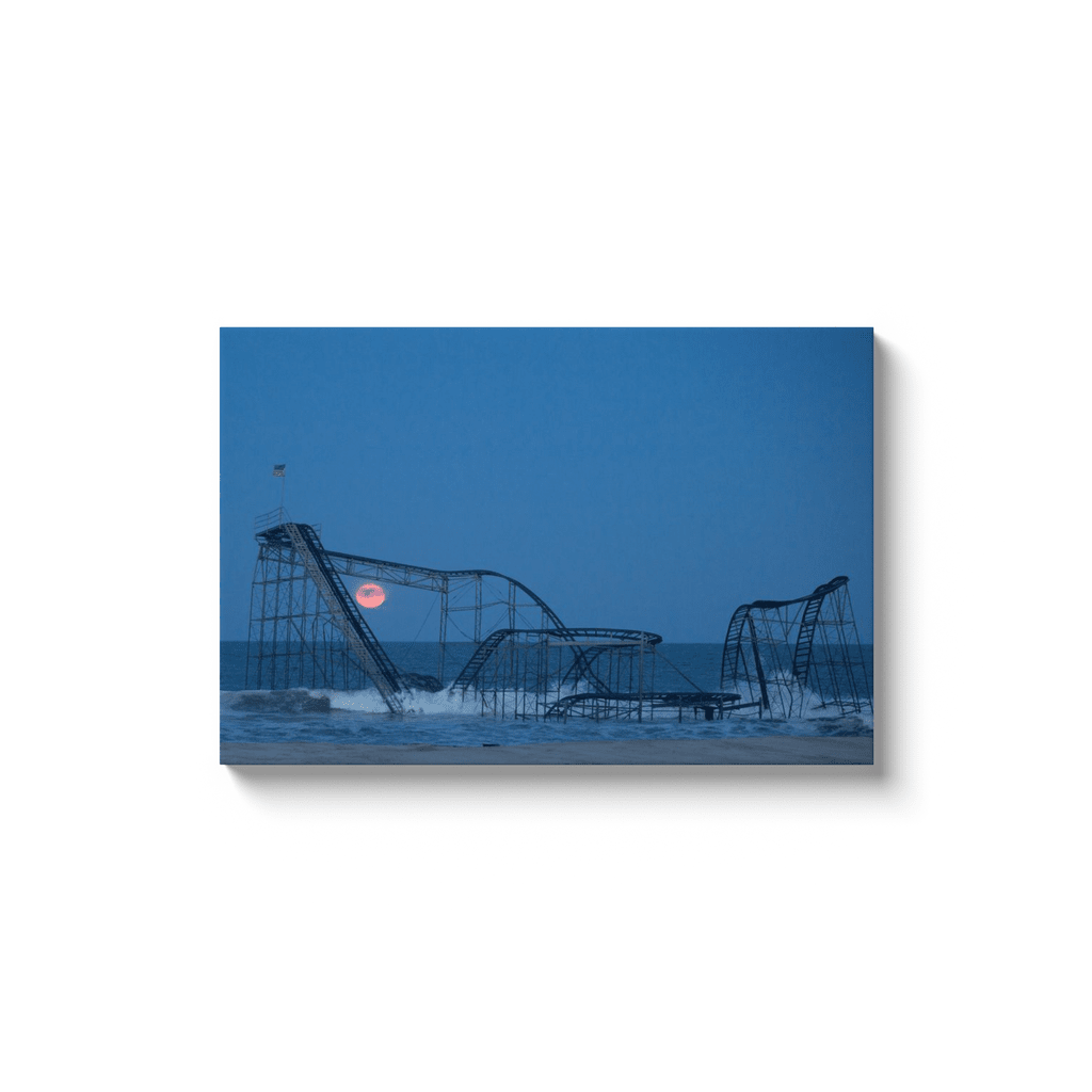 Jet Star Roller Coaster Full Moon Seaside Heights NJ Jetstar Bill McKim Photography -Jersey Shore whale watch tours 