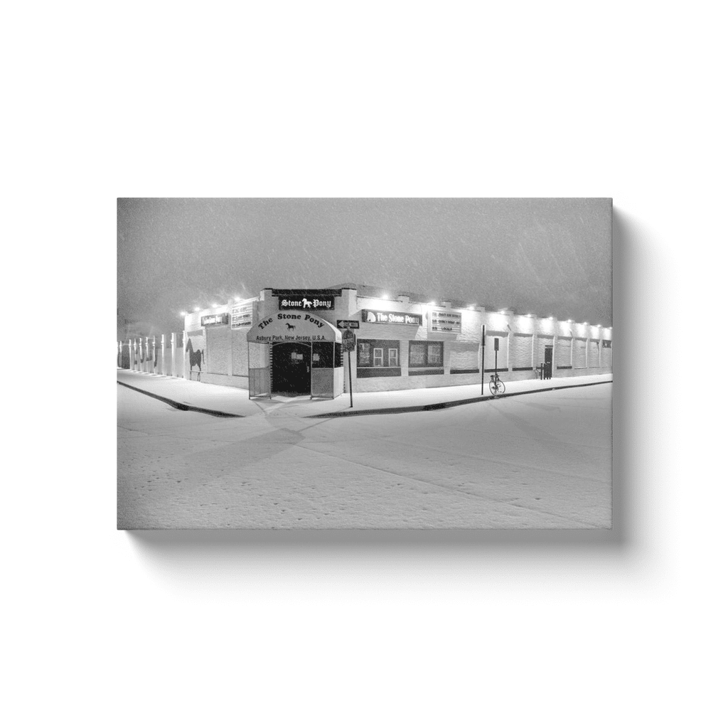 Stone Pony Asbury Park Snow Covered Artwork print Bill McKim Photography -Jersey Shore whale watch tours Image Wrap 1.25 inch 12x18 inch