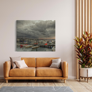 Storm blows into Belmar Marina Bill McKim Photography -Jersey Shore whale watch tours Image Wrap 1.25 inch 48x60 inch