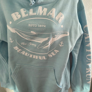 150th Anniversary Belmar Sweatshirt Whale Print Bill McKim Photography -Jersey Shore whale watch tours 