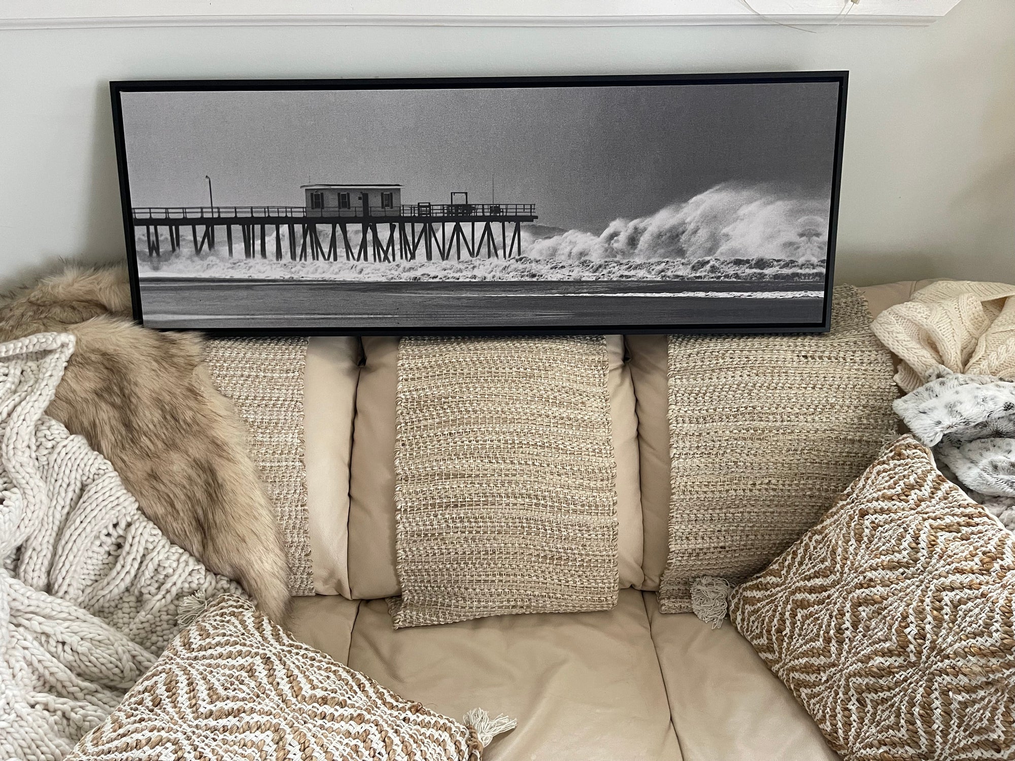 20 x 50 floating frame Black ready to hang on the wall Bill McKim Photography -Jersey Shore whale watch tours 