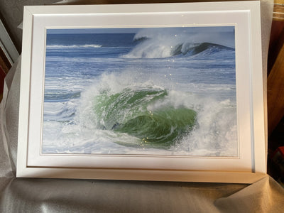 Belmar Emerald Wave Framed 20 x 30 print White frame Framed Fine Art Bill McKim Photography 