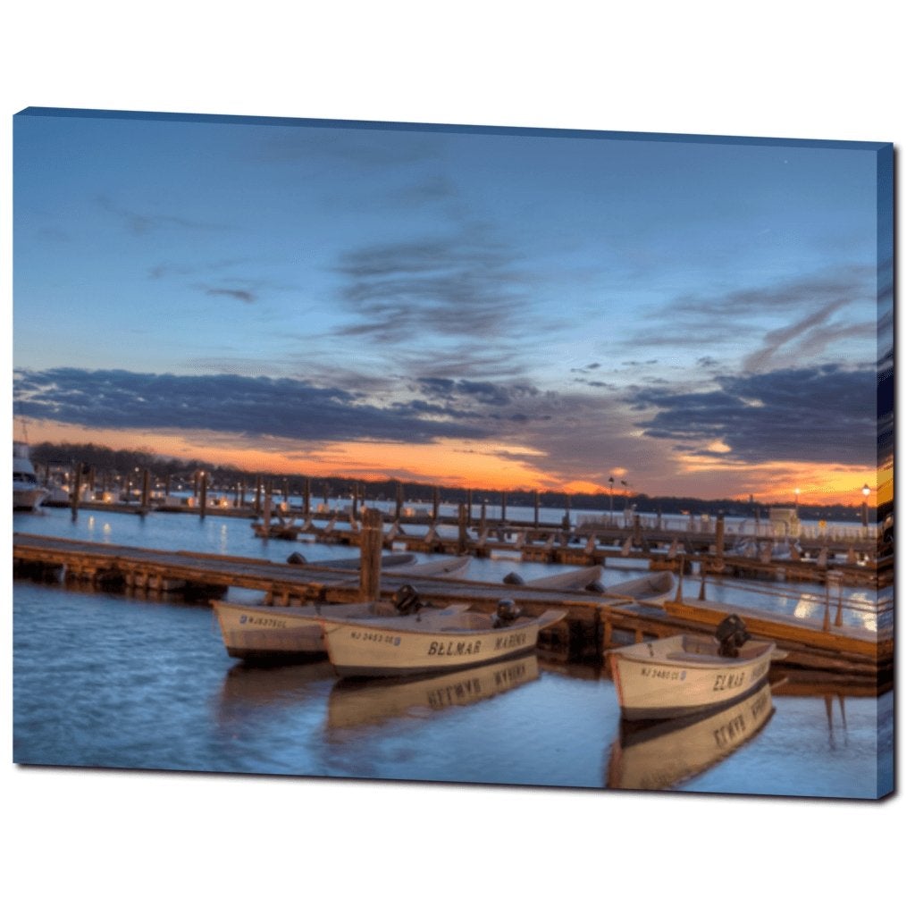 Belmar Marina Blue Sky sunset Canvas Gallery Wrap Premium Canvas Gallery Wrap CG Pro Prints 30x40 