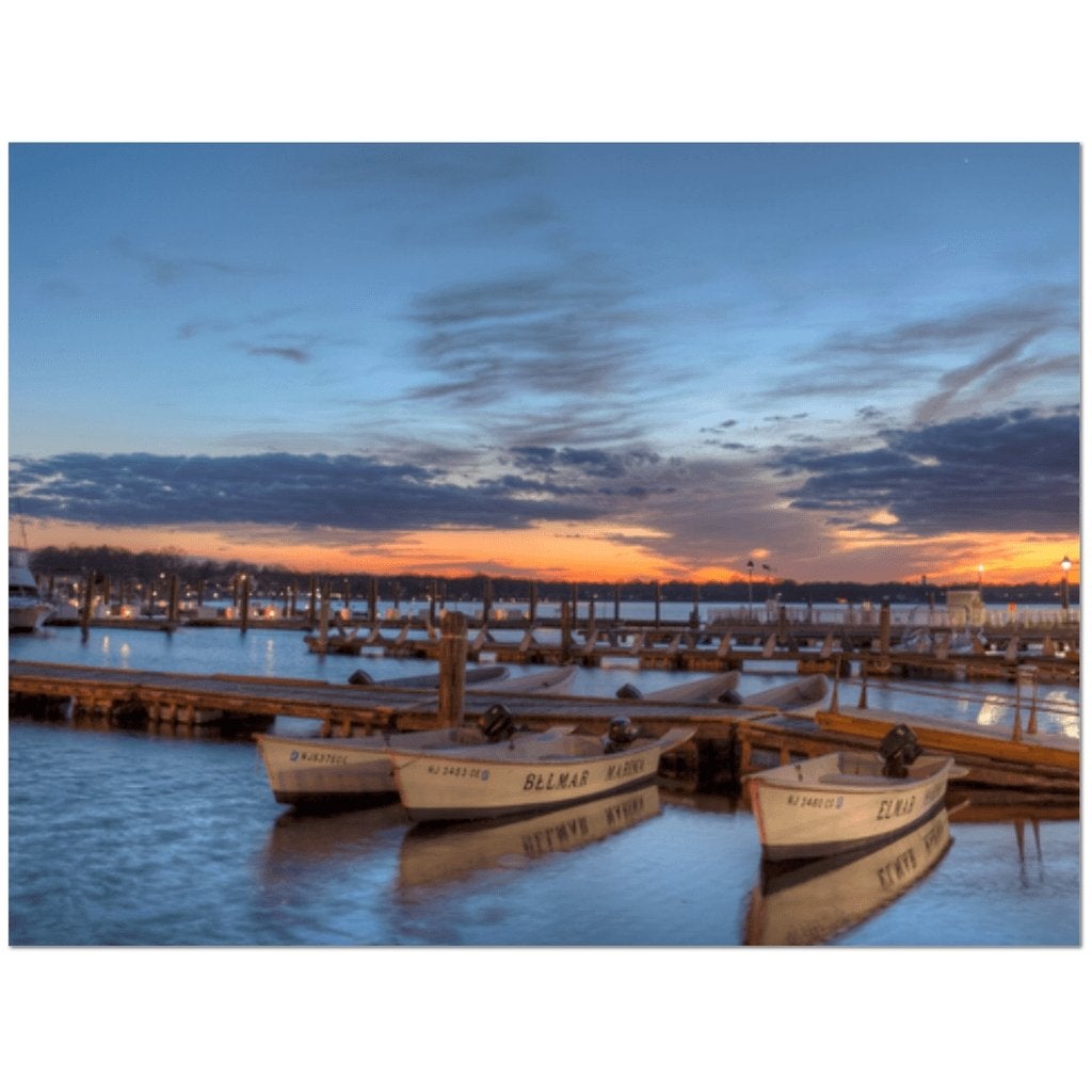 Belmar Marina Blue Sky sunset Canvas Gallery Wrap Premium Canvas Gallery Wrap CG Pro Prints 
