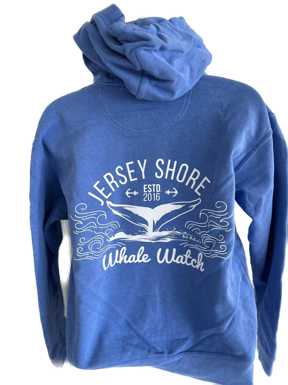 Canyon Run Sweatshirts Jersey Shore Whale Watch Bill McKim Photography -Jersey Shore whale watch tours Small Hooded Crunchberry Blue Ladies 
