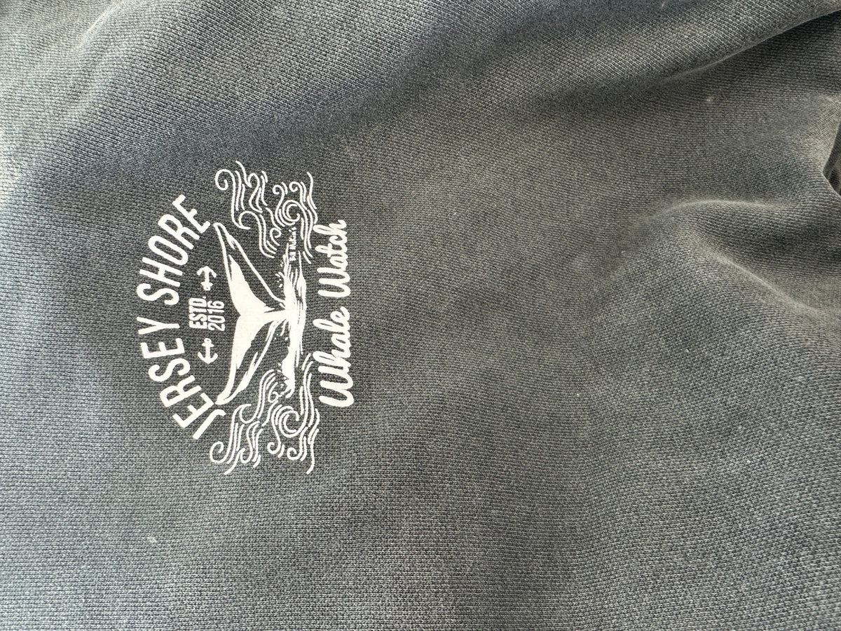 Classic Jersey Shore Whale Watch Sweatshirt printed both sides Bill McKim Photography Small Pepper Black 
