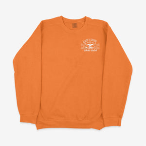 Est. 2016 Design Jersey Shore Whale Watch Heavyweight Sweatshirt printed both sides Bill McKim Photography Medium Hooded Orange 
