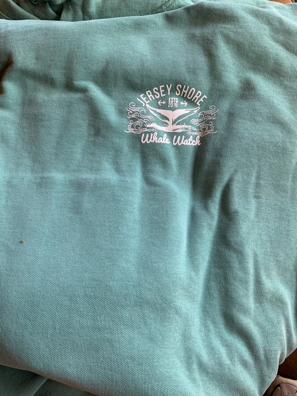 Est. 2016 Design Jersey Shore Whale Watch Heavyweight Sweatshirt printed both sides Bill McKim Photography XL Seafoam 