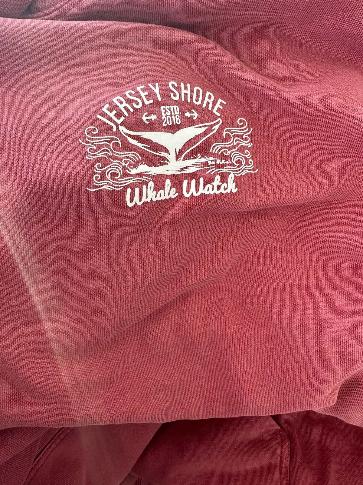 Flash Sale Classic Jersey Shore Whale Watch Sweatshirt printed both sides Bill McKim Photography Large Brick Red 