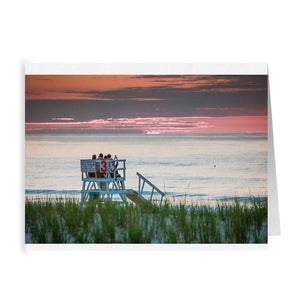 Folded Cards Children at Sunrise Bill McKim Photography -Jersey Shore whale watch tours 120# Silk Cover 4.25x5.5 inch 10 Cards