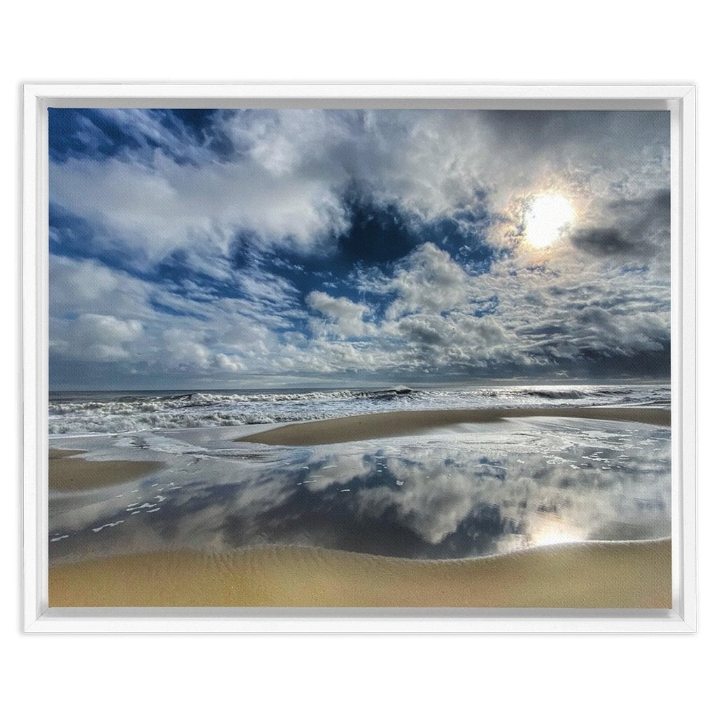 Framed Canvas Wraps sky 2021 Bill McKim Photography -Jersey Shore whale watch tours 1.25 inch White 16x20 inch