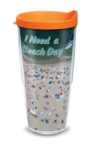 I need a beach Day! 24 oz Tervis Tumbler by Bill McKim Tervis 24 oz American made with blue top 