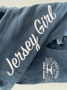 Jersey Girl Hooded Sweatshirt 2023 JSWW Ladies Cut v notch Bill McKim Photography -Jersey Shore whale watch tours 