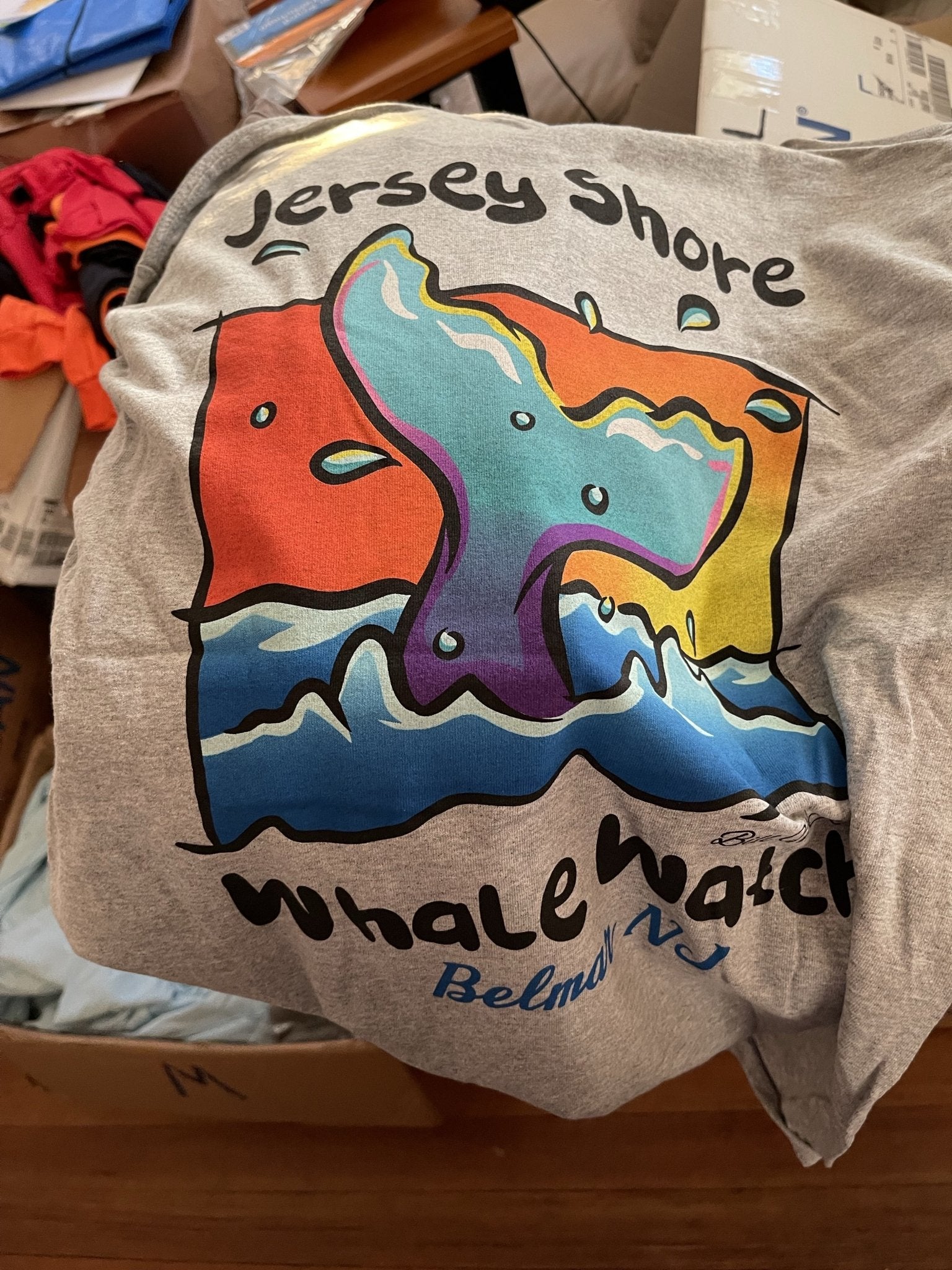 Jersey Shore Whale Watch T-shirt 2020 Bill McKim Photography Medium Heather Grey 