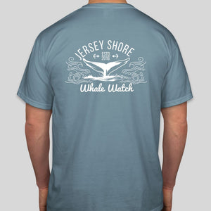 Jersey Shore Whale Watch Tshirt Amazing Quality Preshrunk Bill McKim Photography LG - Blue 