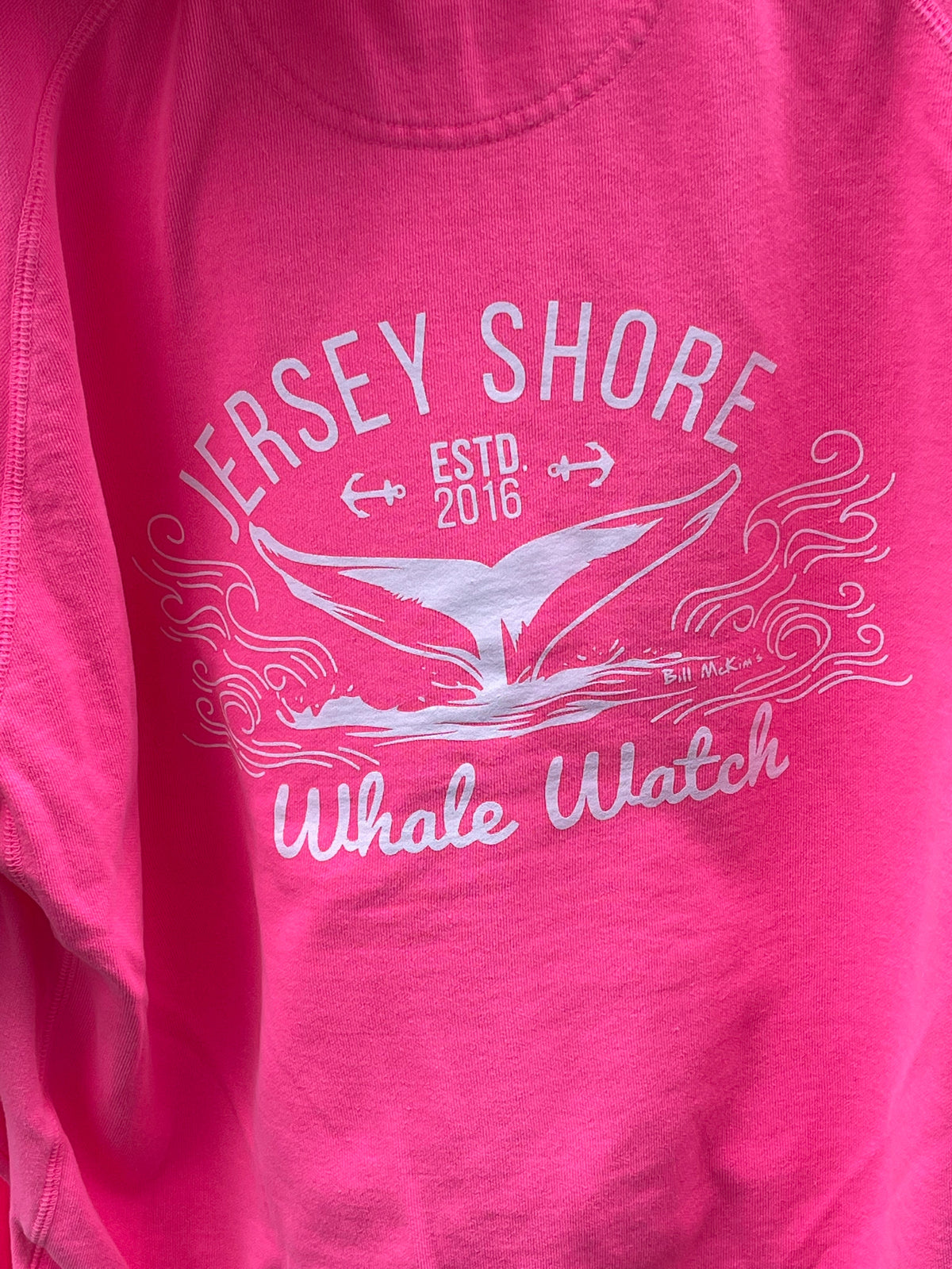 Ladies sizes only Jersey Shore Whale Watch V neck Hooded Sweatshirt new for 2022 Bill McKim Photography 