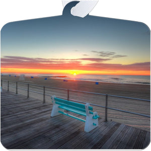 Metal Ornaments Avon Boardwalk Sunrise Bench Bill McKim Photography -Jersey Shore whale watch tours One Sided Dove Box 