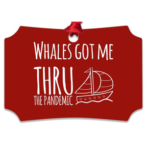 Metal Ornaments Whales got me thru Covid Bill McKim Photography -Jersey Shore whale watch tours 