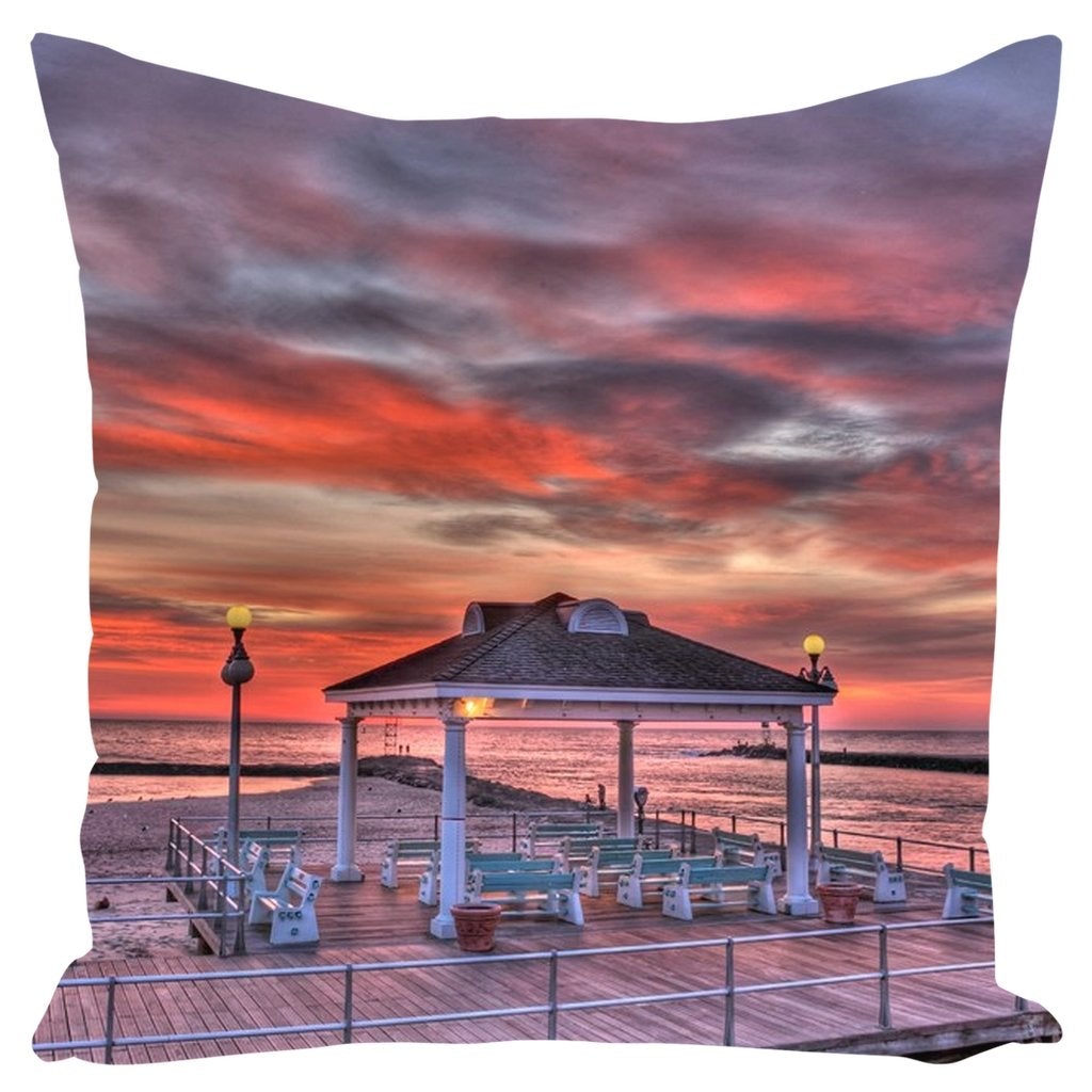 Outdoor Pillows Avon By The Sea Sunrise Bill McKim Photography 26x26 inch With Zipper (insert included) 