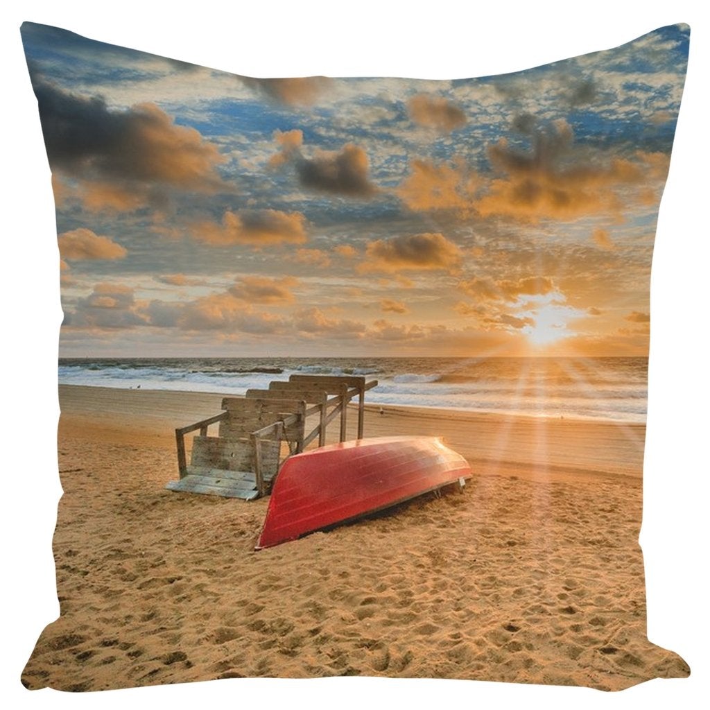 Outdoor Pillows Beach Sunrise Bill McKim Photography 26x26 inch With Zipper (insert included) 