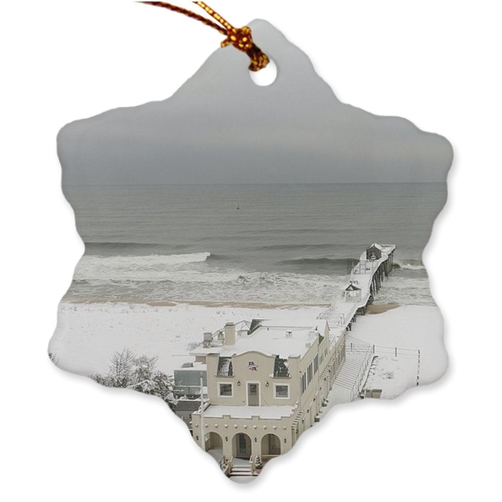 Porcelain Ornaments BFC Bill McKim Photography -Jersey Shore whale watch tours Snowflake 2020 Double Sided - Full Bleed 