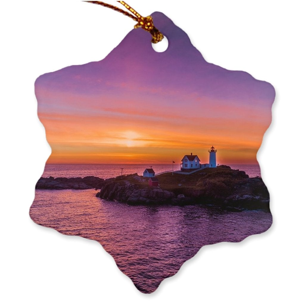 Porcelain Ornaments Maine Double Sided Bill McKim Photography -Jersey Shore whale watch tours Snowflake Double Sided - Full Bleed 