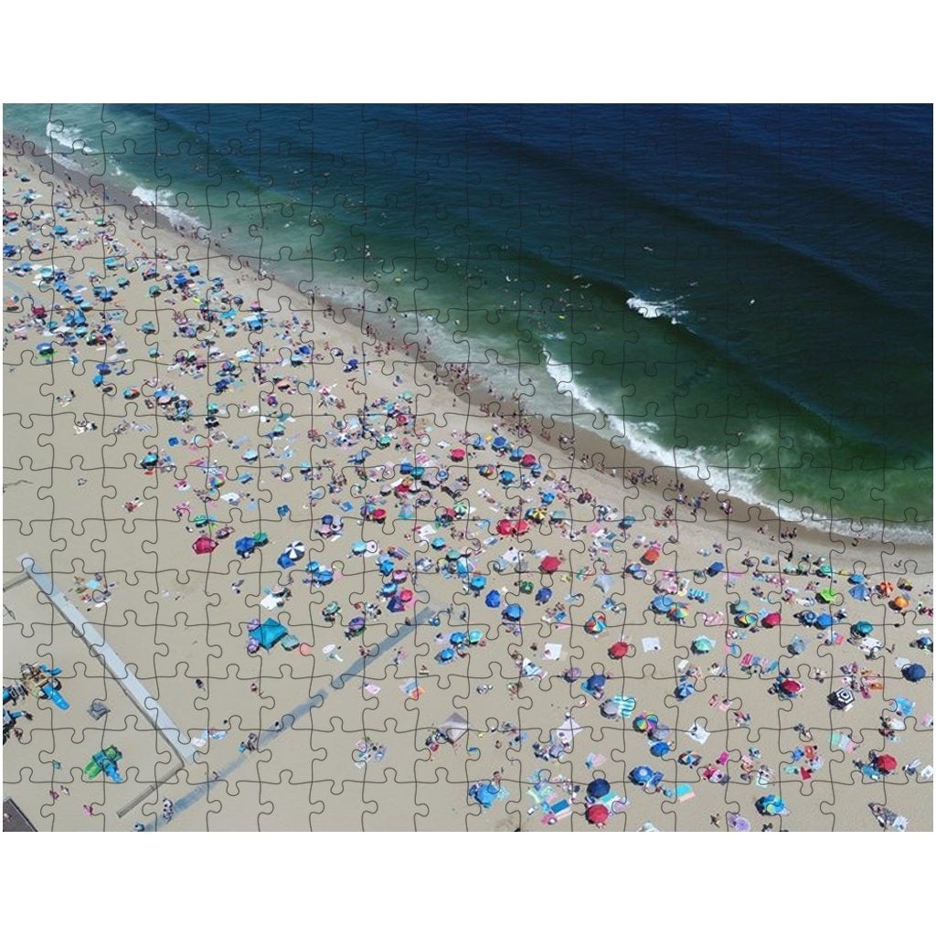 Puzzles Summer Beach Day Belmar NJ Bill McKim Photography -Jersey Shore whale watch tours 10x14 inch 