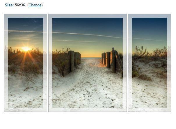 Spring Lake Pier Beach Artwork Print Prints McKim Photography 3 panels 56 x 36 