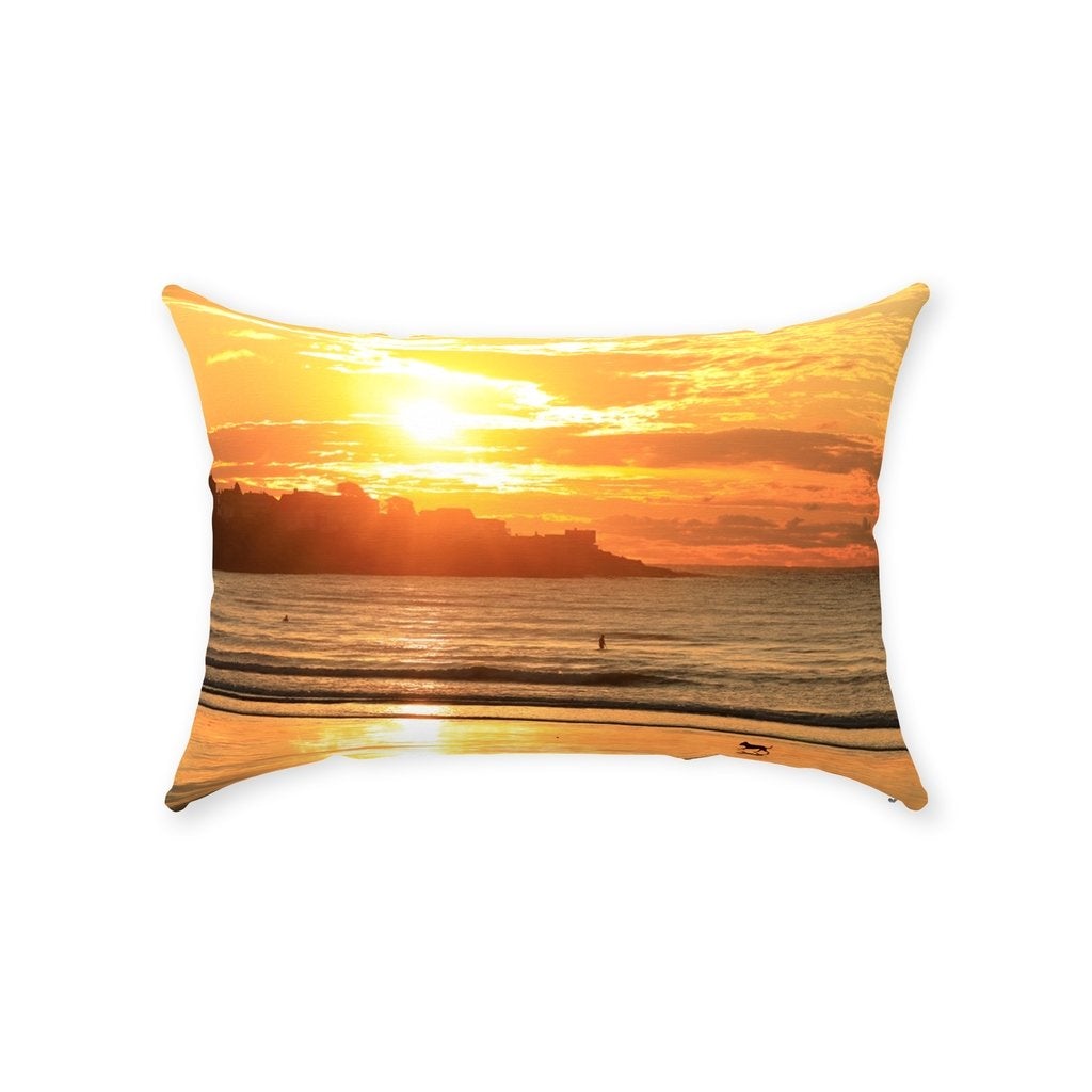 Throw Pillow York Beach Maine Long Sand Sunrise Bill McKim Photography With Zipper Cotton Twill 14x20 inch
