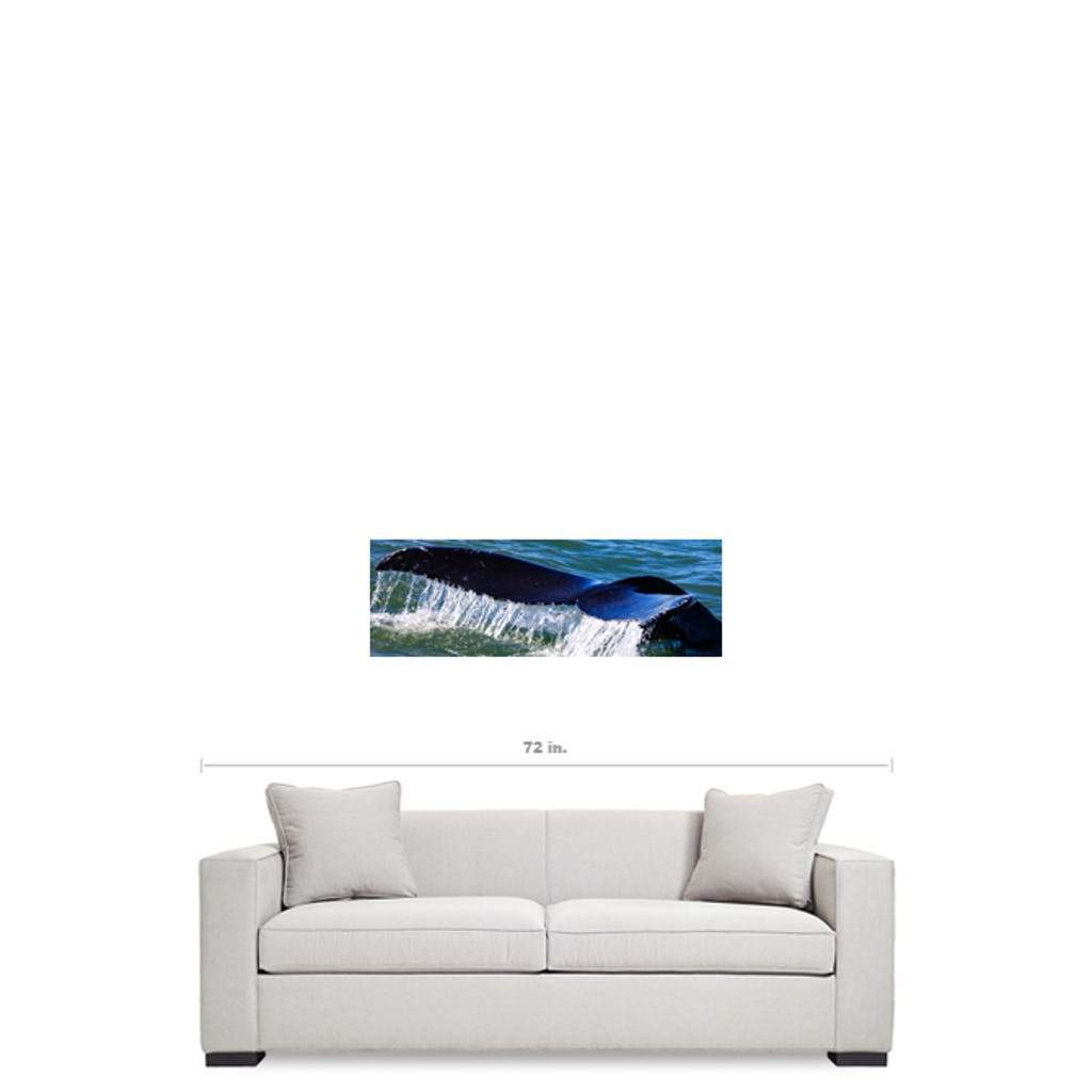 Whale Tail Humpback Jersey shore Black Frame CG Pro Prints 12&quot;x36&quot;x1.25&quot; Premium Canvas Gallery Wrap 